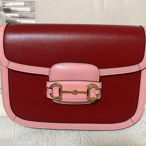 Gucci bag azalea calfskin horsebit 1155 shoulder bag, new cherry red wild - Picture 2 of 12